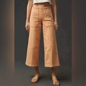 Anthropologie Pilcro Kit cropped high-rise wide leg trouser jeans.